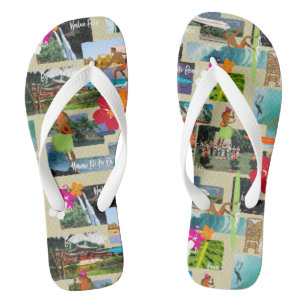 Aloha Paradise Hawaiian Vintage Postcard Jandals