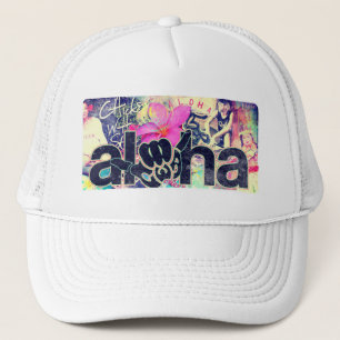 Aloha Paradise Trucker White Out Hat