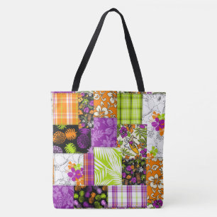 Aloha Patchwork Hawaiian Beach Bag - Violet