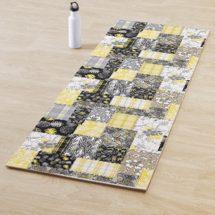 Aloha Patchwork Hawaiian Tropical Prints - Neutral Yoga Mat