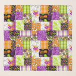 Aloha Patchwork Hawaiian Tropical Prints Violet Scarf<br><div class="desc">Violet, purple, tangerine, lime green, black and natural colorway. This coordinates with our Aloha Patchwork which is a combination of our best selling aloha prints. This design is a perfect way to add a touch of aloha to your home decor.  Palm Whisperer, Malia Hibiscus, Midnight Garden, Surf Pareau, Momona Pineapple,...</div>