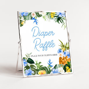 Aloha Pineapple Baby Shower Diaper Raffle Sign