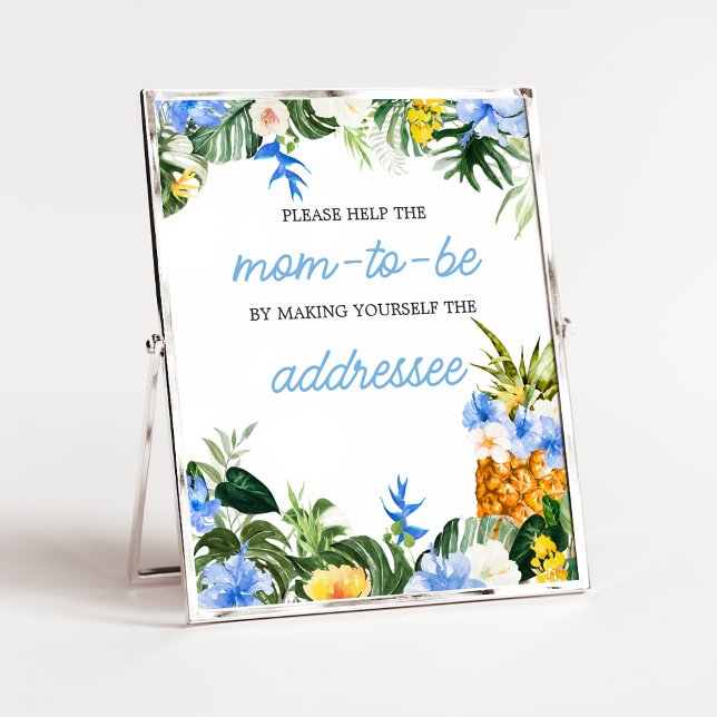 Aloha Pineapple Baby Shower Envelope Station Sign (Aloha Baby Shower Sign)