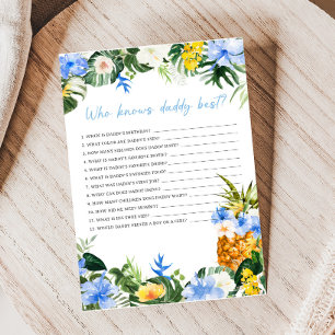 Aloha Pineapple Baby Shower Who Knows Daddy Game