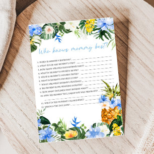 Aloha Pineapple Baby Shower Who Knows Mommy Game