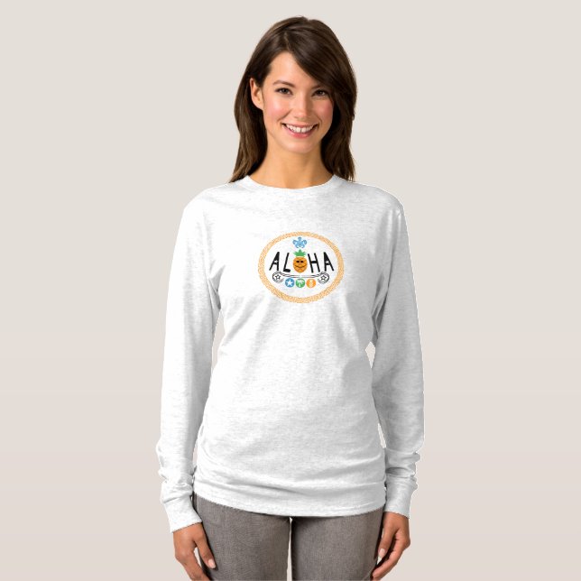 Aloha Pineapple Design - Basic Long Sleeve T-Shirt (Front Full)