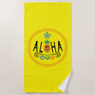 Aloha Pineapple Design - Beach Towel