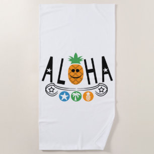 Aloha Pineapple Design - Beach Towel