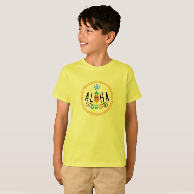 Aloha Pineapple Design - Kids' Basic T-Shirt (Front Full)