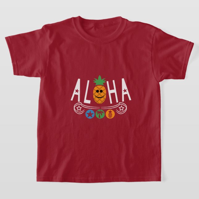 Aloha Pineapple Design - Kids' Basic T-Shirt (Laydown)