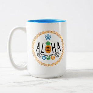 Aloha Pineapple Design - Two-Tone Mug