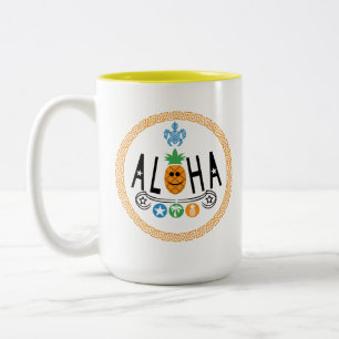 Aloha Pineapple Design - Two-Tone Mug