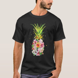 Aloha Pineapple Flowers Hawaiian Hibiscus Vintage T-Shirt