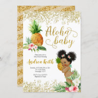 Aloha Pineapple Gold Tropical Pineapple Invitation