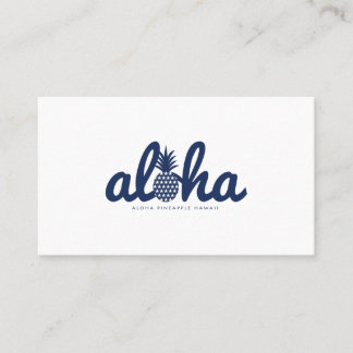 Aloha pineapple LogoColor-Navy Business Card