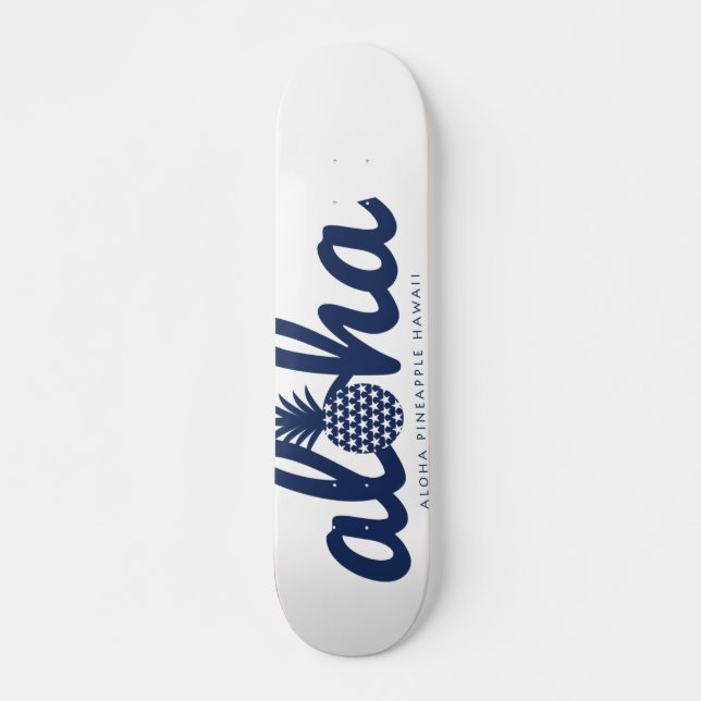 Aloha pineapple LogoColor-Navy Skateboard (Front)