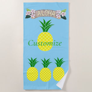 Aloha Pineapple Thunder_Cove Beach Towel