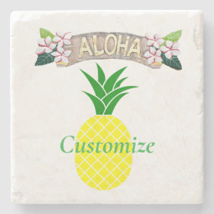 Aloha Pineapple Thunder_Cove Stone Coaster