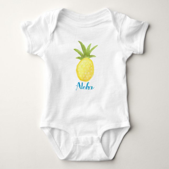 Aloha Pineapple Watercolor Infant Shirt (Front)