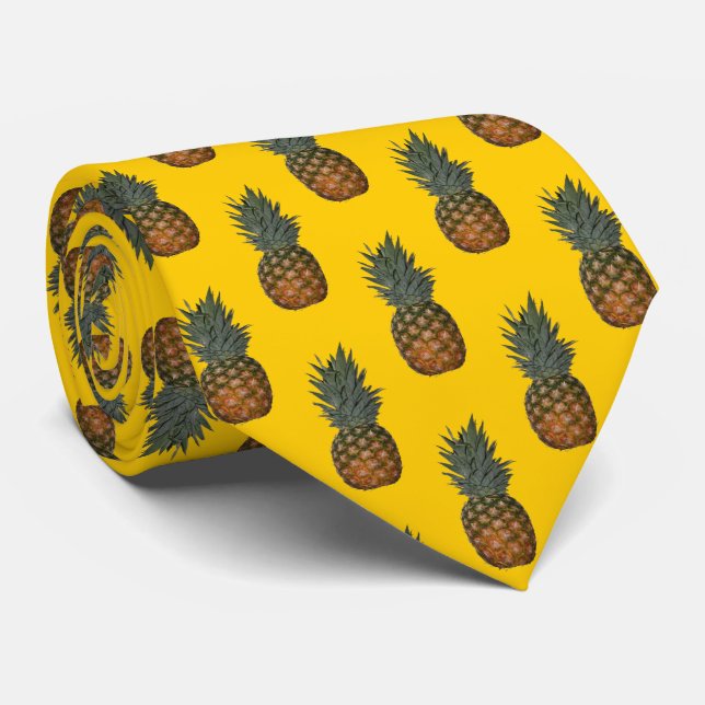 Aloha Pineapples Tie (Rolled)