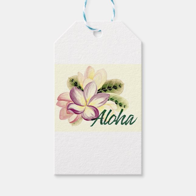 Aloha Plumeria Gift Tags (Front)