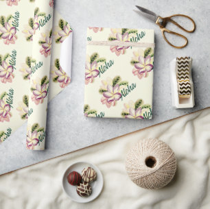 Aloha Plumeria Wrapping Paper