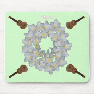 Aloha Plumeria Wreath. Mouse Pad