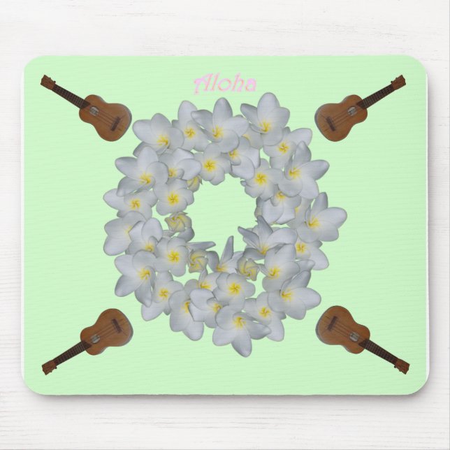 Aloha Plumeria Wreath. Mouse Pad (Front)