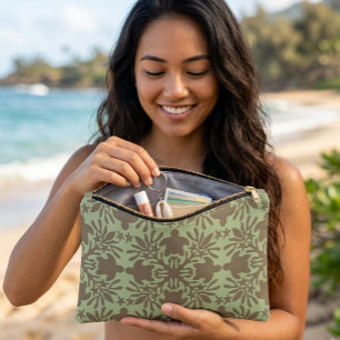 Aloha print hawaiian quilt honu accessory pouch