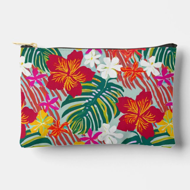 Aloha print pattern accessory pouch (Front)