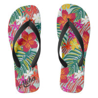 Aloha print slippers - flip flops