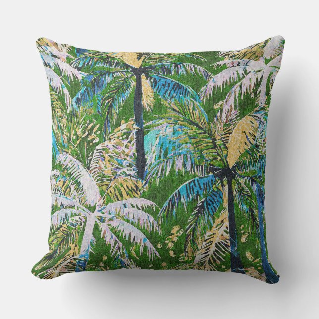 Aloha print Tropical throw pillow (Front)