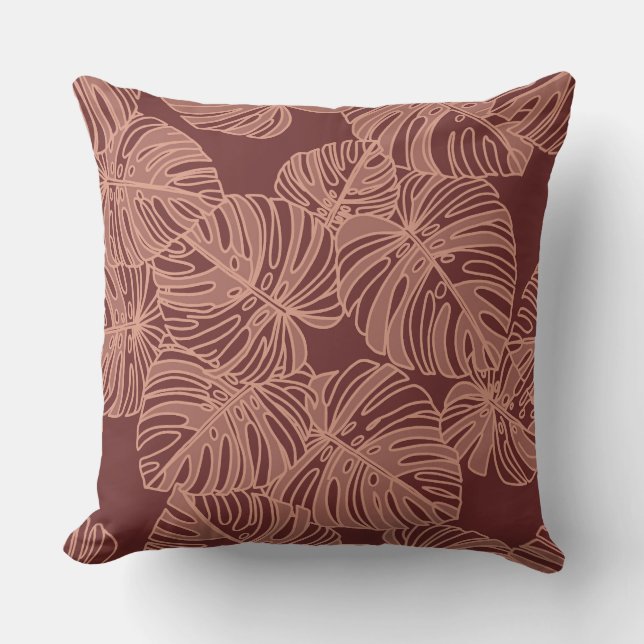 Aloha print Tropical throw pillow (Front)