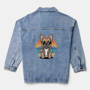 Aloha Pup – Cool French Bulldog Beach Vibes Denim Jacket