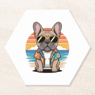 Aloha Pup – Cool French Bulldog Beach Vibes Paper Coaster