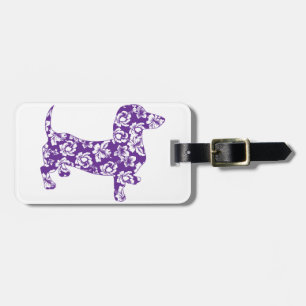 Aloha Purple Doxie Dachshund Luggage Tag