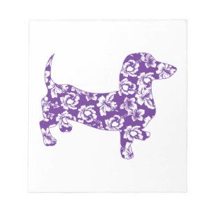 Aloha Purple Doxie Dachshund Notepad