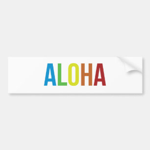 Aloha Rainbow Bumper Sticker