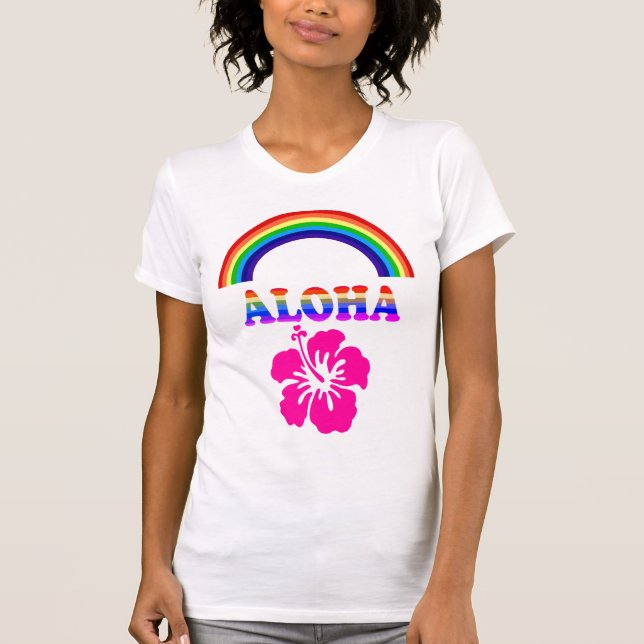 Aloha Rainbow Floral T-Shirt (Front)