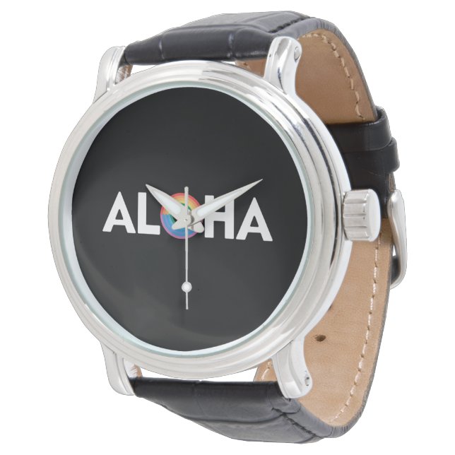 Aloha Rainbow Island Hawaii Pride LGBTQ Watch (Angled)