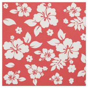 Aloha Red Classic Hawaiian Print Background Color Fabric