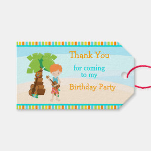 Aloha Red Hair Boy Gift Tags