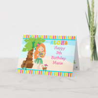 Aloha Red Hair Girl Birthday