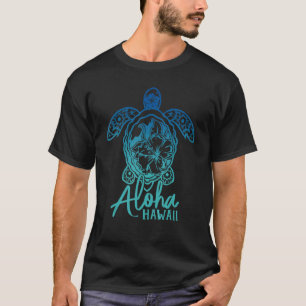 Aloha Sea Turtles Hawaiian Marine Turtle Flower Tr T-Shirt