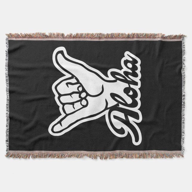 Aloha Shaka Hand, Hang Loose sign Throw Blanket (Front)