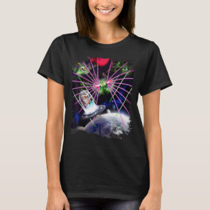 Aloha Space Cat Ufo Laser Eye Alien Cats Invading T-Shirt