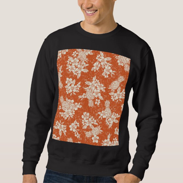 Aloha Spirit: Hibiscus-Pineapple Harmony. Sweatshirt (Front)
