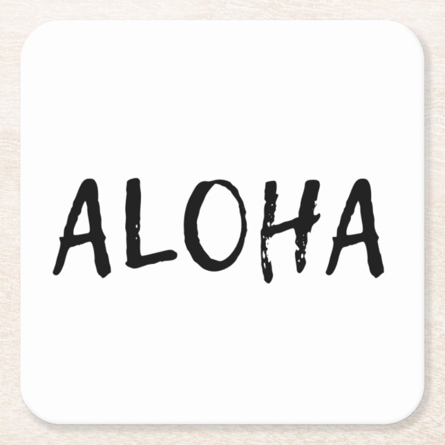 Aloha Square Paper Coaster (Front)