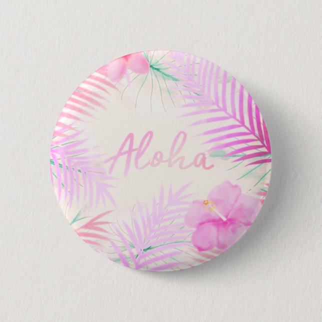 Aloha summer 6 cm round badge (Front)