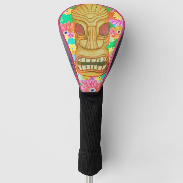 Aloha Summer Tiki Head  Golf Head Cover (Front)